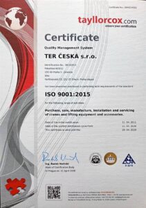 Certificate ISO 9001